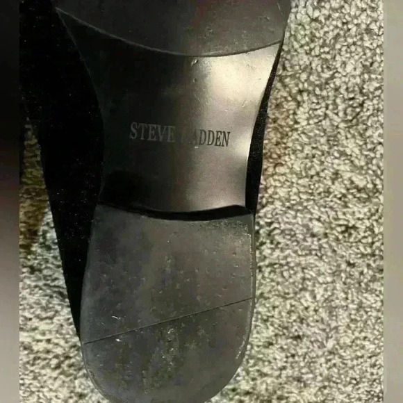 Steve Madden Slip on Velvet loafer Men’s Shoes Wedding Black 9.5 dress Laight